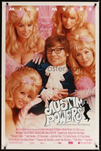 1g054 AUSTIN POWERS: INT'L MAN OF MYSTERY style B 1sh '97 Mike Myers & sexy fembots!