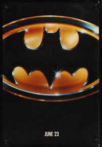 1g068 BATMAN matte teaser 1sh '89 Michael Keaton, Jack Nicholson, directed by Tim Burton!