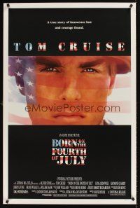 1g100 BORN ON THE FOURTH OF JULY DS 1sh '89 Oliver Stone, great patriotic image of Tom Cruise!