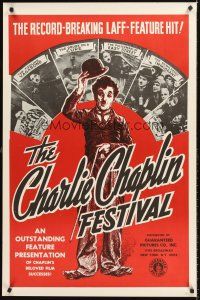 1g125 CHARLIE CHAPLIN FESTIVAL 1sh R1960s a record-breaking laff-feature hit, great images!