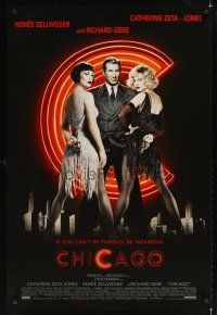 1g127 CHICAGO int'l DS 1sh '02 sexy dancers Renee Zellweger & Catherine Zeta-Jones, Richard Gere!