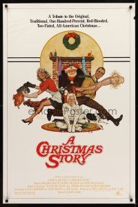 1g132 CHRISTMAS STORY 1sh '83 best classic Christmas movie, great art by Robert Tanenbaum!