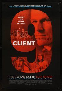 1g136 CLIENT 9: THE RISE AND FALL OF ELIOT SPITZER advance DS 1sh '10 former New York governor bio!