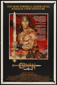 1g144 CONAN THE DESTROYER 1sh '84 Arnold Schwarzenegger is the most powerful legend of all!