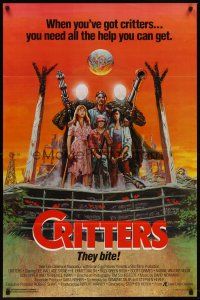 1g154 CRITTERS 1sh '86 great completely different art of cast & monsters by Ken Barr!