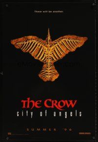 1g155 CROW: CITY OF ANGELS teaser 1sh '96 Tim Pope directed, cool image of the bones of a crow!