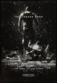 1g168 DARK KNIGHT RISES teaser DS 1sh '12 the legend ends, cool image of broken mask in the rain!