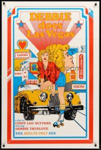 1g180 DEBBIE DOES LAS VEGAS 1sh '82 Debbie Truelove, wonderful sexy gambling casino artwork!