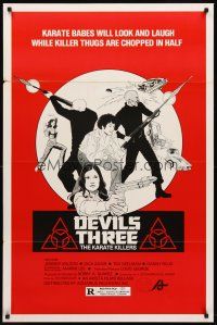 1g189 DEVILS THREE: THE KARATE KILLERS 1sh '80 Marrie Lee as Cleopatra Wong the karate queen!