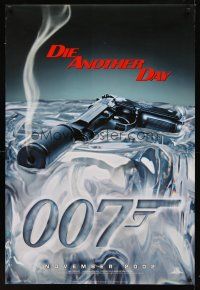1g195 DIE ANOTHER DAY ice style teaser 1sh '02 Pierce Brosnan as James Bond, cool image of gun melting ice!