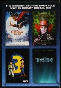 1g199 DISNEY DIGITAL 3D DS 1sh '10 Christmas Carol, Alice in Wonderland, Toy Story 3 &Tron Legacy!