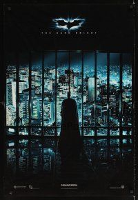 1g166 DARK KNIGHT teaser DS English 1sh '08 Christian Bale as Batman looking over city!