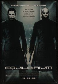 1g225 EQUILIBRIUM advance DS 1sh '02 Christian Bale & Diggs in a future where freedom is outlawed!