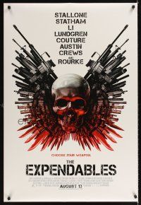 1g233 EXPENDABLES advance DS 1sh '10 Stallone, bullets, knives & guns, choose your weapon!