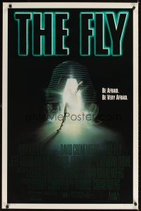 1g261 FLY 1sh '86 David Cronenberg, Jeff Goldblum, cool sci-fi art by Mahon!