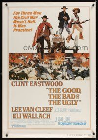 1g294 GOOD, THE BAD & THE UGLY REPRODUCTION int'l 1sh R80 Clint Eastwood, Van Cleef, Sergio Leone!
