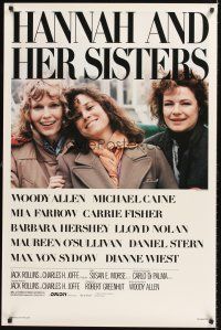 1g304 HANNAH & HER SISTERS 1sh '86 Allen directed, Mia Farrow, Dianne Weist & Barbara Hershey!