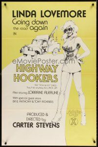 1g325 HIGHWAY HOOKERS 1sh '76 Linda Lovemore is going down the road again, sex!