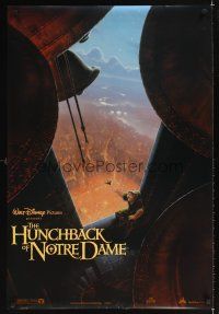 1g336 HUNCHBACK OF NOTRE DAME int'l DS 1sh '96 Walt Disney, art of Quasimodo in tower!
