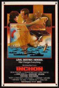 1g348 INCHON 1sh '82 Laurence Olivier, Jacqueline Bisset, Dan Long military art!