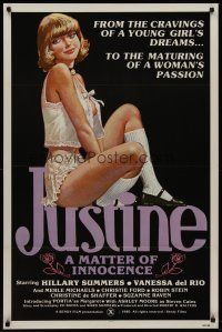 1g391 JUSTINE A MATTER OF INNOCENCE 1sh '80 art of sexy Hillary Summers in title role!