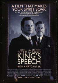1g398 KING'S SPEECH DS 1sh '10 Colin Firth, Helena Bonham Carter, Geoffrey Rush!