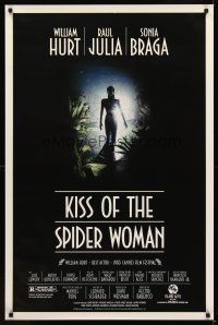 1g399 KISS OF THE SPIDER WOMAN 1sh '85 cool artwork of sexy Sonia Braga in spiderweb dress!