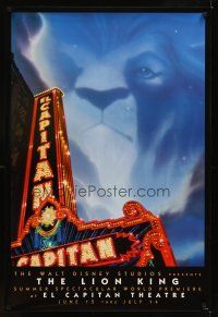 1g423 LION KING El Capitan advance 1sh '93 classic Disney cartoon set in Africa!