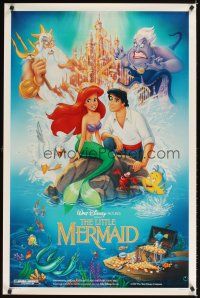 1g427 LITTLE MERMAID 1sh '89 Ariel & cast, Disney underwater cartoon!