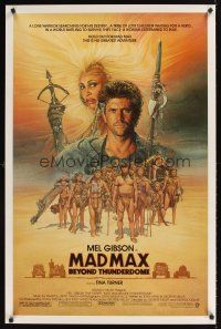 1g449 MAD MAX BEYOND THUNDERDOME 1sh '85 art of Mel Gibson & Tina Turner by Richard Amsel!