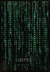1g468 MATRIX RELOADED 2003 style holofoil teaser 1sh '03 cool close-up of Keanu Reeves as Neo!
