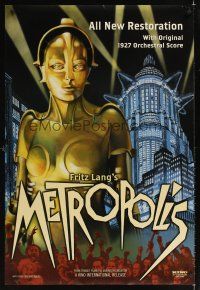 1g482 METROPOLIS DS 1sh R02 Fritz Lang classic, great art of female robot & city!