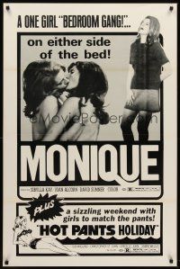 1g488 MONIQUE/HOT PANTS HOLIDAY 1sh '70s lesbian sexploitation double-bill!