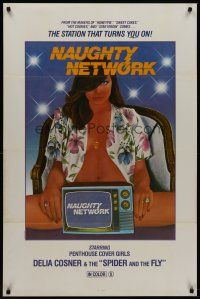 1g508 NAUGHTY NETWORK 1sh '81 the station that turns YOU on, sexy artwork!