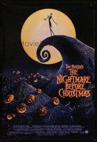 1g515 NIGHTMARE BEFORE CHRISTMAS DS 1sh '93 Tim Burton, Disney, great artwork of Jack as Santa!