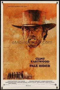1g533 PALE RIDER 1sh '85 great artwork of cowboy Clint Eastwood by C. Michael Dudash!