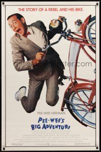 1g538 PEE-WEE'S BIG ADVENTURE 1sh '85 Tim Burton, best image of Paul Reubens & his beloved bike!