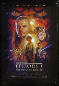 1g541 PHANTOM MENACE DS style B 1sh '99 George Lucas, Star Wars Episode I, art by Drew Struzan!