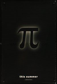 1g545 PI teaser DS 1sh '98 Darren Aronofsky sci-fi mathematician thriller!