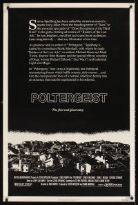 1g554 POLTERGEIST int'l 1sh '82 Tobe Hooper, Steven Spielberg, creepy image of suburbs!