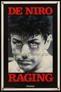 1g573 RAGING BULL teaser 1sh '80 classic close up boxing image of Robert De Niro, Martin Scorsese