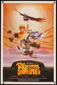 1g588 RESCUERS DOWN UNDER/PRINCE & THE PAUPER DS Rescuers style 1sh '90 Disney cartoon double-bill!