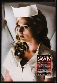 1g618 SAW 4 blood drive teaser 1sh '07 Tobin Bell, Costas Mandylor, great close-up of sexy nurse!
