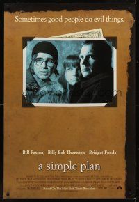 1g648 SIMPLE PLAN DS 1sh '98 close up of Bill Paxton, Bridget Fonda & Billy Bob Thornton!