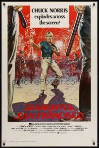 1g654 SLAUGHTER IN SAN FRANCISCO 1sh '81 Wei Lo, awesome artwork of surrounded Chuck Norris!