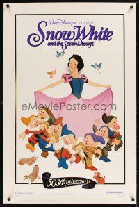 1g657 SNOW WHITE & THE SEVEN DWARFS foil 1sh R87 Walt Disney animated cartoon fantasy classic!