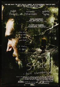 1g668 SPIDER 1sh '02 David Cronenberg, Ralph Fiennes, cool web image!