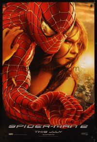1g673 SPIDER-MAN 2 int'l teaser DS 1sh '04 Tobey Maguire, Kirsten Dunst as Mary Jane, sacrifice!