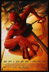 1g669 SPIDER-MAN advance DS 1sh '02 Tobey Maguire crawling up wall, Sam Raimi, Marvel Comics!