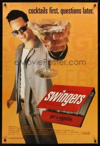 1g708 SWINGERS DS 1sh '96 partying Vince Vaughn with giant martini, directed by Doug Liman!
